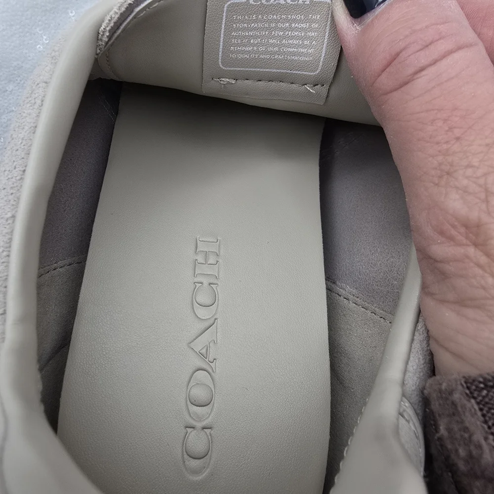 Coach Flat Suede & Leather Sneaker Sleek Silhouette Lightweight Women's 9.5 - Picture 9 of 13